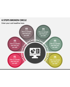 6 Steps Broken Circle PPT Slide 1