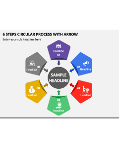 6 Steps Circular Process with Arrow PPT Slide 1