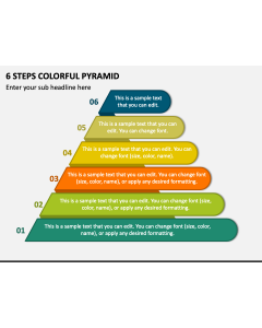 6 Steps Colorful Pyramid PPT Slide 1
