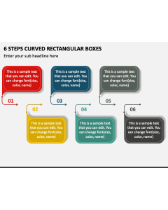6 Steps Curved Rectangular Boxes PPT Slide 1