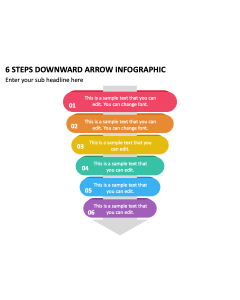 6 Steps Downward Arrow Infographic PPT Slide 2