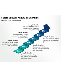 6 Steps Growth Arrow Infographic PPT Slide 2