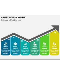 6 Steps Modern Banner PPT Slide 1