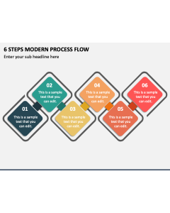 6 Steps Modern Process Flow PPT Slide 1