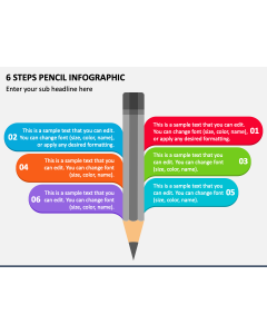 6 Steps Pencil Infographic PPT Slide 1