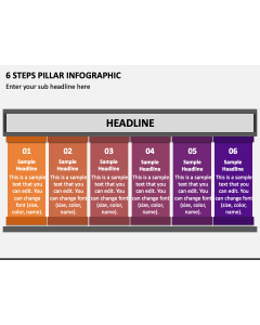 6 Steps Pillar Infographic PPT Slide 1
