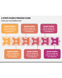 6 Steps Puzzle Process Flow PPT Slide 1