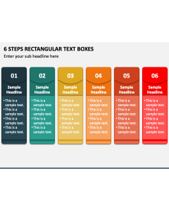 6 Steps Rectangular Text Boxes PPT Slide 1