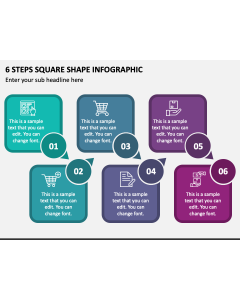 6 Steps Square Shape Infographic PPT Slide 1