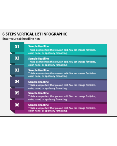 6 Steps Vertical List Infographic PPT Slide 1