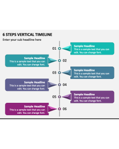 6 Steps Vertical Timeline PPT Slide 1