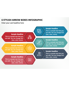 6 Stylish Arrow Boxes Infographic PPT Slide 2