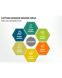 6 Stylish Hexagon Around Circle PPT Slide 2