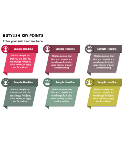 6 Stylish Key Points PPT Slide 2