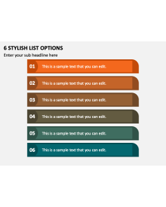 6 Stylish List Options PPT Slide 2