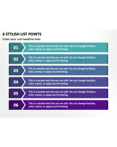 6 Stylish List Points PPT Slide 2