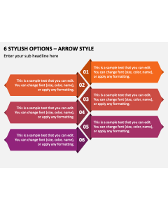 6 Stylish Options - Arrow Style PPT Slide 2