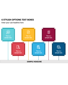 6 Stylish Options Text Boxes PPT Slide 2