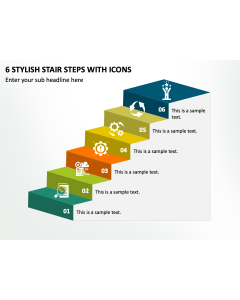 6 Stylish Stair Steps with Icons PPT Slide 1