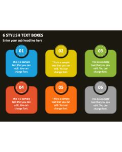 6 Stylish Text Boxes PPT Slide 2