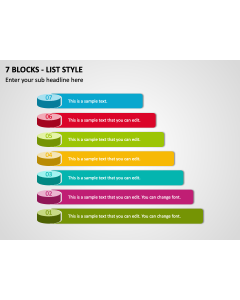 7 Blocks - List Style PPT Slide 1