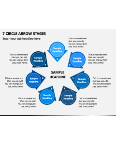 7 Circle Arrow Stages PPT Slide 1