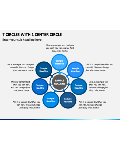 7 Circles with 1 Center Circle PPT Slide 1
