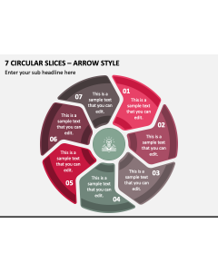 7 Circular Slices - Arrow Style PPT Slide 1