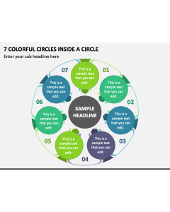 7 Colorful Circles Inside A Circle PPT Slide 1