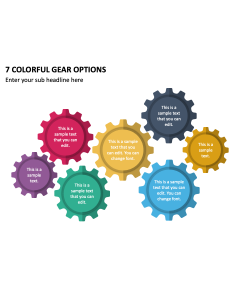 7 Colorful Gear Options PPT Slide 1