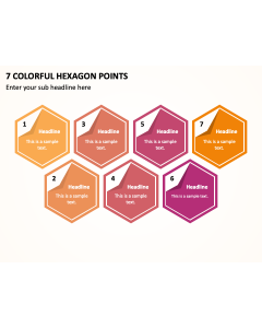 7 Colorful Hexagon Points PPT Slide 1