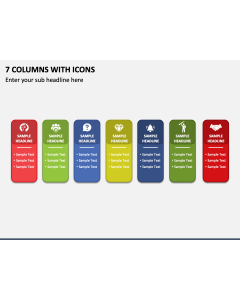 7 Columns with Icons PPT Slide 1