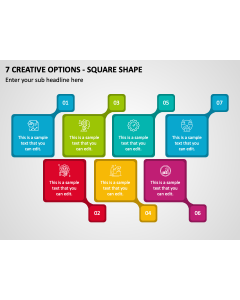 7 Creative Options - Square Shape PPT Slide 1