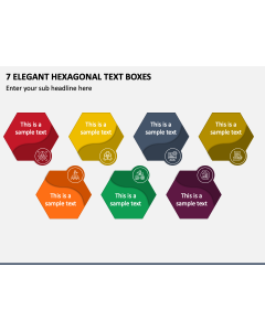7 Elegant Hexagonal Text Boxes PPT Slide 1