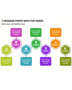 7 Hexagon Points with Text Boxes PPT Thumbnail