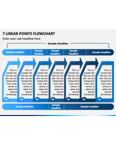 7 Linear Points Flowchart PPT Slide 1