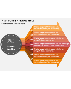 7 List Points - Arrow Style PPT Slide 1