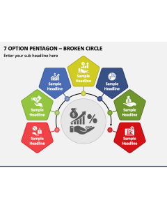 7 Option Pentagon - Broken Circle PPT Slide 1
