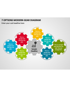 7 Options Modern Gear Diagram PPT Slide 1