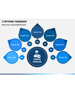 7 Options Teardrop PPT Slide 1