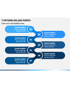 7 Options Zig-Zag Points PPT Slide 1