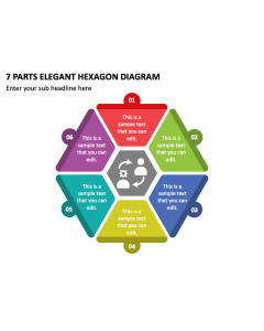 7 Parts Elegant Hexagon Diagram PPT Slide 2