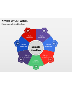 7 Parts Stylish Wheel PPT Thumbnail