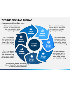 7 Points Circular Arrows PPT Slide 1