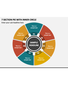 7 Section Pie with Inner Circle PPT Slide 1
