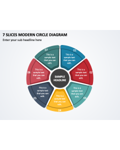 7 Slices Modern Circle Diagram PPT Slide 1