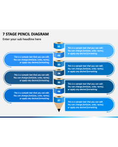 7 Stage Pencil Diagram PPT Slide 1