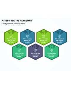 7 Step Creative Hexagons PPT Slide 1