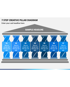 7 Step Creative Pillar Diagram PPT Slide 1