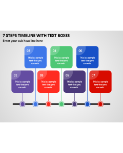7 Steps Timeline with Text Boxes PPT Slide 1